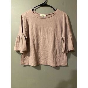 No Comment Short Sleeve Shirt Tiered Top Size Medium